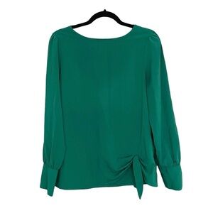 CYNTHIA ROWLEY Green Long Sleeve Blouse M
